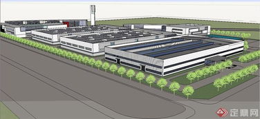 现代工业美学与功能性的融合 工厂厂房区建筑设计SU模型专业服务